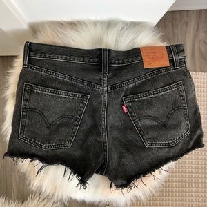 Levi 501 Black Denim Shorts